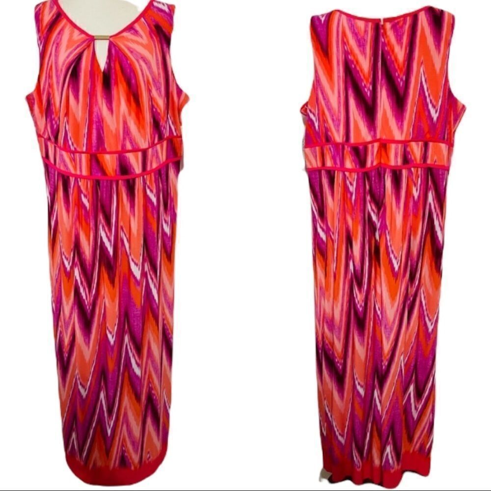NWT Catherines Multi-Colored Maxi Dress Size 1X